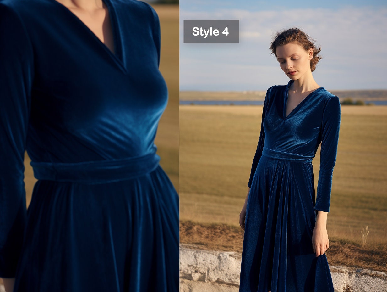 women's mid-length velvet suspender dress