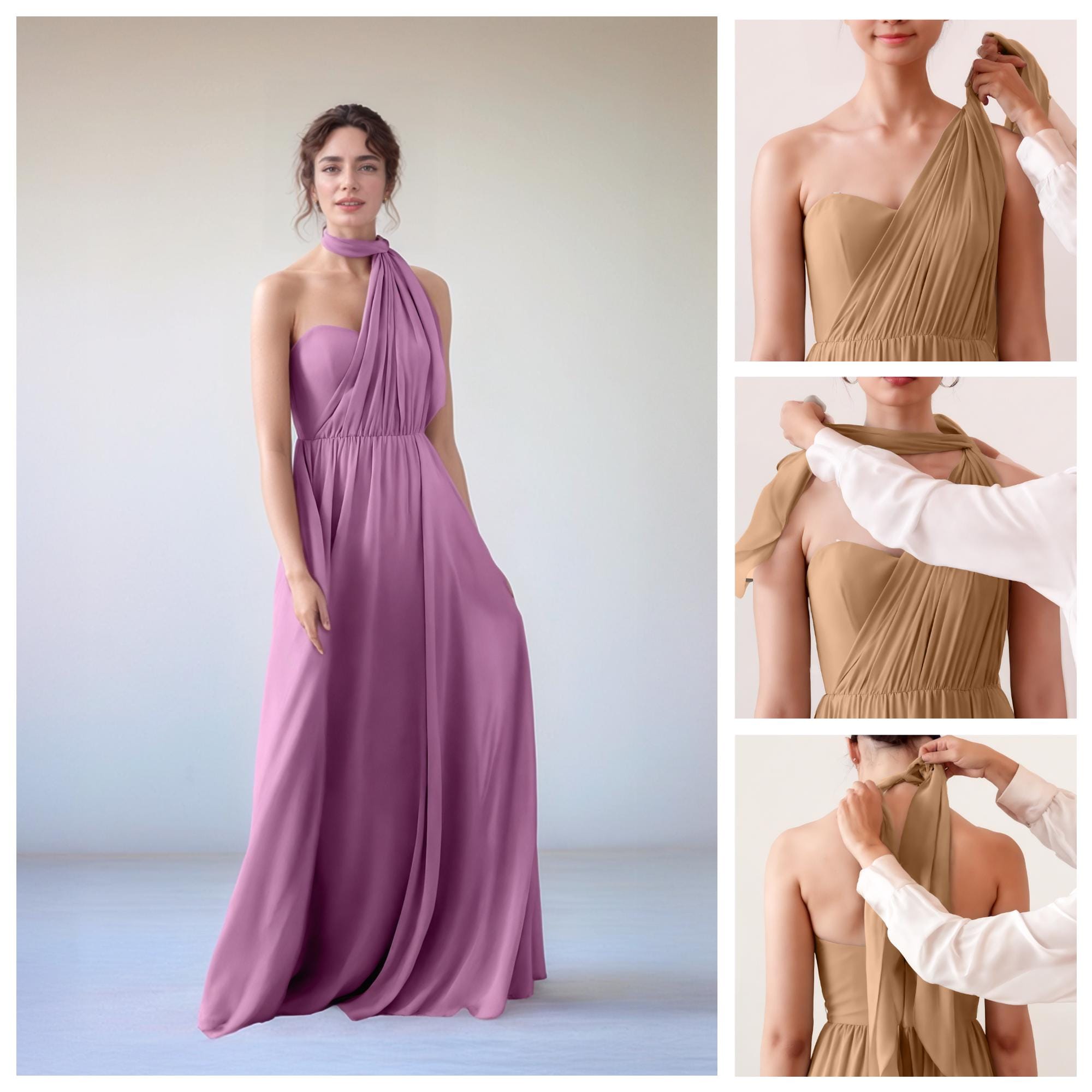 Elegant Multiway Convertible Gown – Transformable Infinity Dress for ...