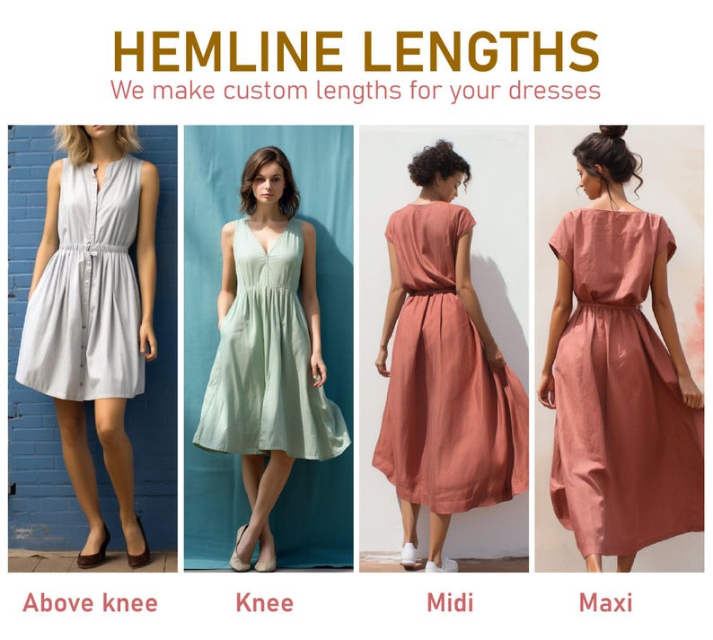 Vintage-inspired Linen Midi Dress  Elegant Puff Sleeve Dress With ...