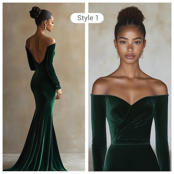 chinese dress ladies HALEIA Black Velvet Blend Off Shoulder Lace Midi Dress main image 1