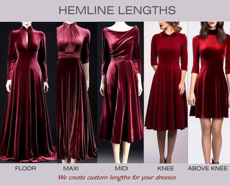 Elegant Velvet Maxi Dress, Square Neck, Full Fitted Sleeves, Closed Back - Perfect for Bridesmaids or Evening Affairs - Tailor to Your Style