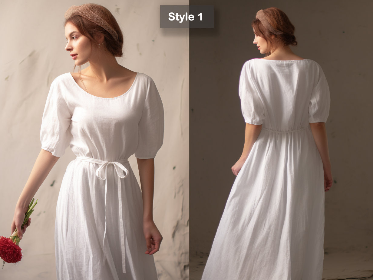 Handmade White Linen Wedding Dress