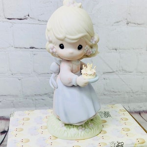 Precious Moments May Your Birthday Be A Blessing 1990 Ceramic Figurine Blonde