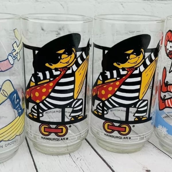 1977 Mcdonalds Glasses Set of 4 Etsy