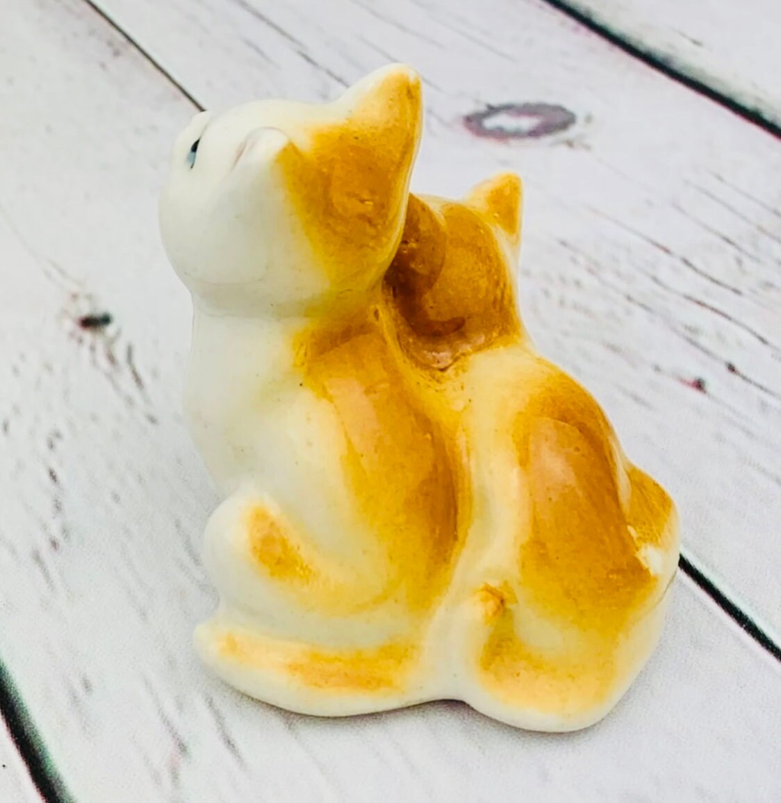 陶器 猫の置物 白とオレンジ ヴィンテージ 陶器製白とオレンジの猫の置物 2 組セット - Etsy 日本