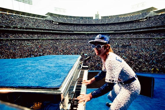 Elton John Dodgers Stadium 1975 Terry O'neil Inspired 