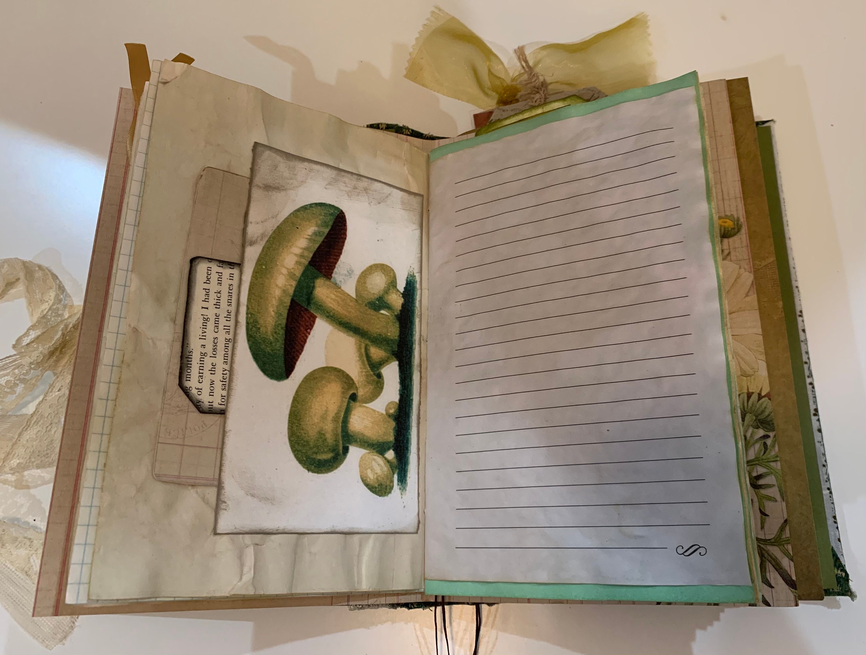 Woodland themed handmade junk journal forest green journal Etsy