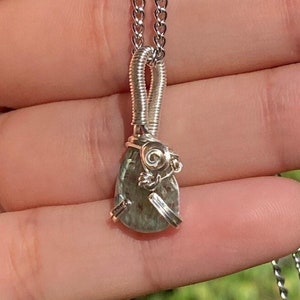 Green Kyanite .925 sterling silver necklace