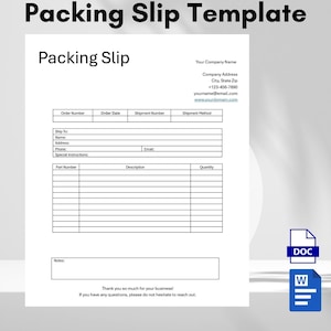 Packing Slip Template