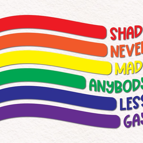 Shade Never Made Anybody Less Gay - SVG | Taylor Swift Inspired | Gay Pride | Cricut Cut File | Silhouette Cut File