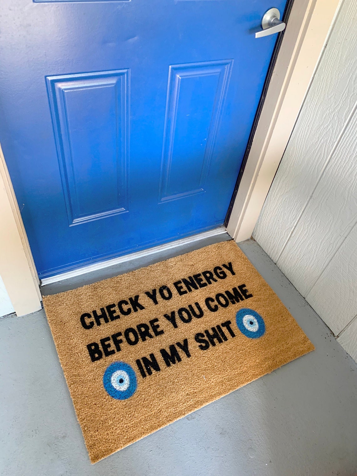 CHECK YO ENERGY Door Mat Etsy