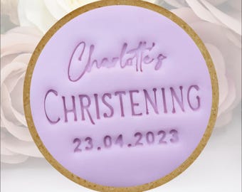 Custom Christening Cookie Embosser: Fondant Cake Decoration