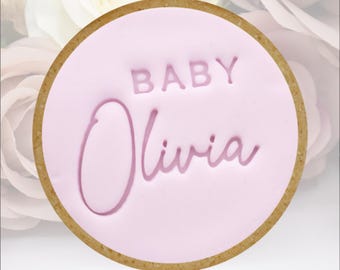 Custom Baby Name Cookie Embosser: Fondant Cake Decoration