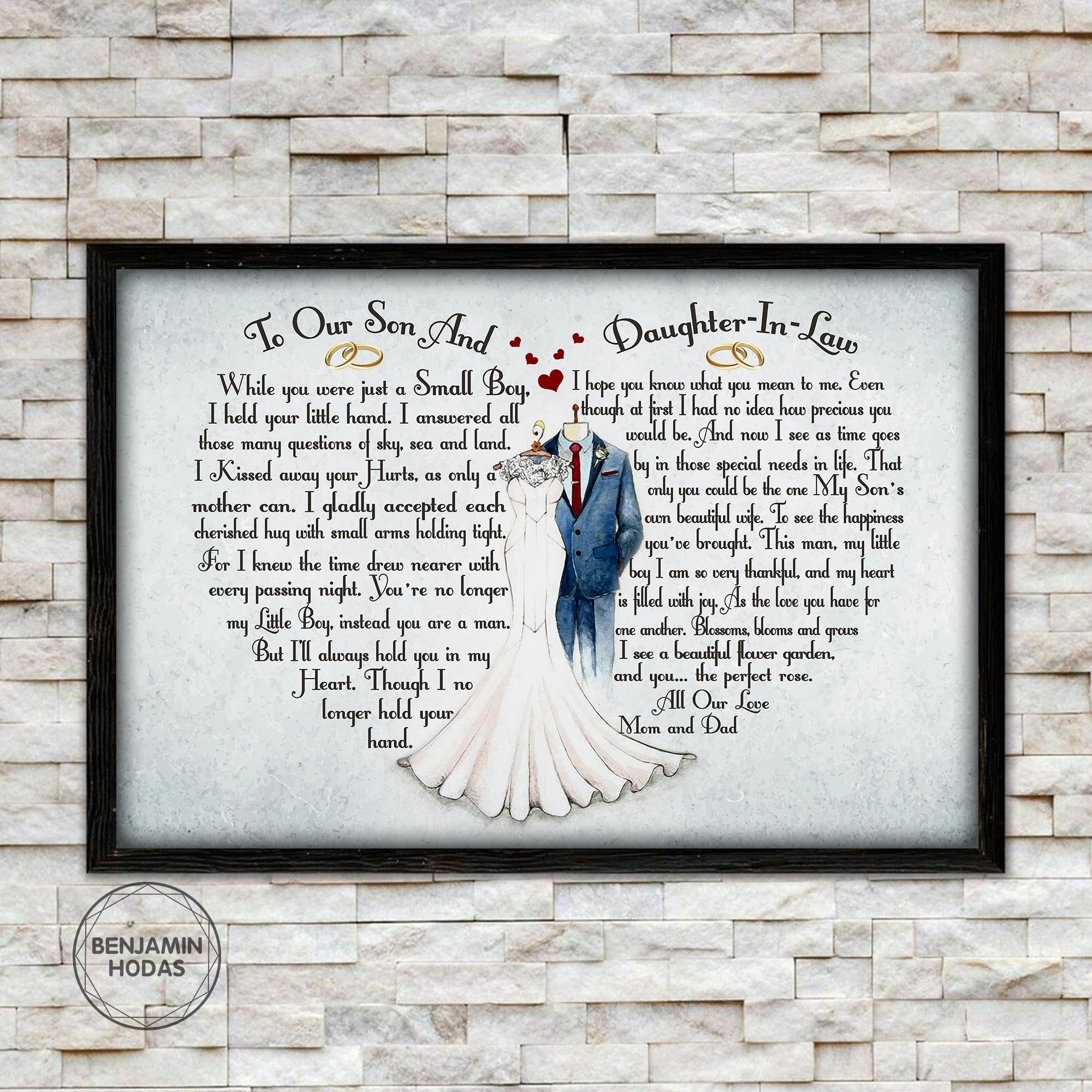 Wedding Anniversary Gifts For Son And Daughter In Law Custom Etsy