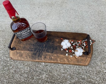 Bourbon Barrel Serving Tray made from reclaimed Kentucky Bourbon Barrels