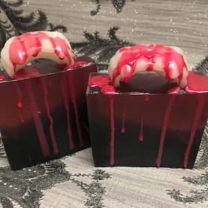 Vampire Soap Bars, Halloween Soap Bars, Vampire Gift For Her, Goth Soaps, Halloween Decor, Soaps For Halloween, Horror Decor, Horror Soaps