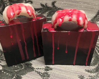 Vampire Soap Bars, Halloween Soap Bars, Vampire Gift For Her, Goth Soaps, Halloween Decor, Soaps For Halloween, Horror Decor, Horror Soaps