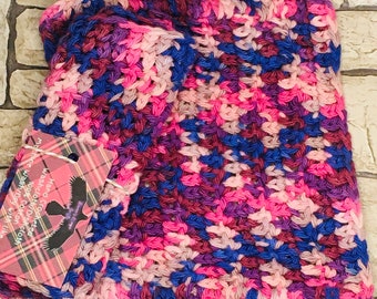 Crochet Dishcloth Handmade, Purple Pink, Crochet Washcloth Cotton, Cotton Face Cloth, Farmhouse Kitchen Decor, Farmhouse Bathroom Decor