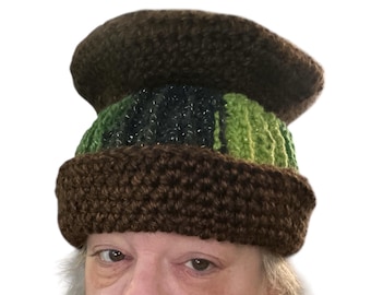 Brown Tweed Crochet Top Hat: Steampunk Mad Hatter Cosplay