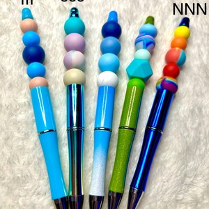 Fancy Pens, Journal Pens, Fidget Pens, Color Pens Silicone Beads, Fun Pens, Colorful Pens Silicone Bead Fidget, Unique Fidget Toy, Birthday