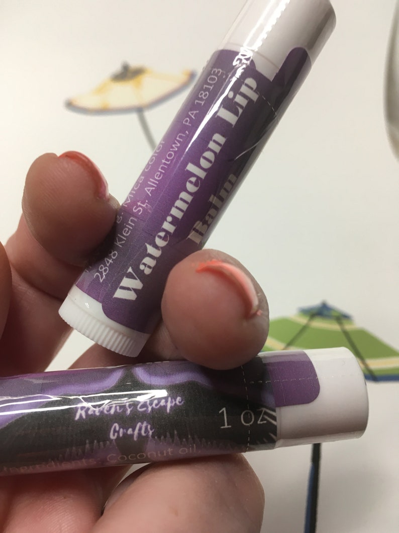 Watermelon Flavored Lip Balm. Coconut Oil Shea Butter Etsy