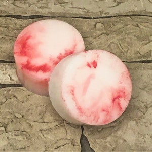 Handmade Goat Milk Peppermint Candy Cane Scented Guest Soaps for Christmas, Festive Holiday Hostess Gifts, Miniature Seasonal Bath Bars