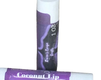 Lip Balm, All Natural Coconut Flavored ,  Coconut oil, Shea Butter, Beeswax,  Cocoa Butter, Vitamin E