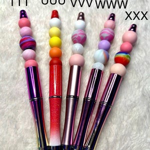 Beaded Pens, Custom Pens, Fidget Pens, Color Pens Silicone Beads, Fun Pens, Colorful Pens Silicone Bead Fidget, Unique Fidget Toy, Birthday