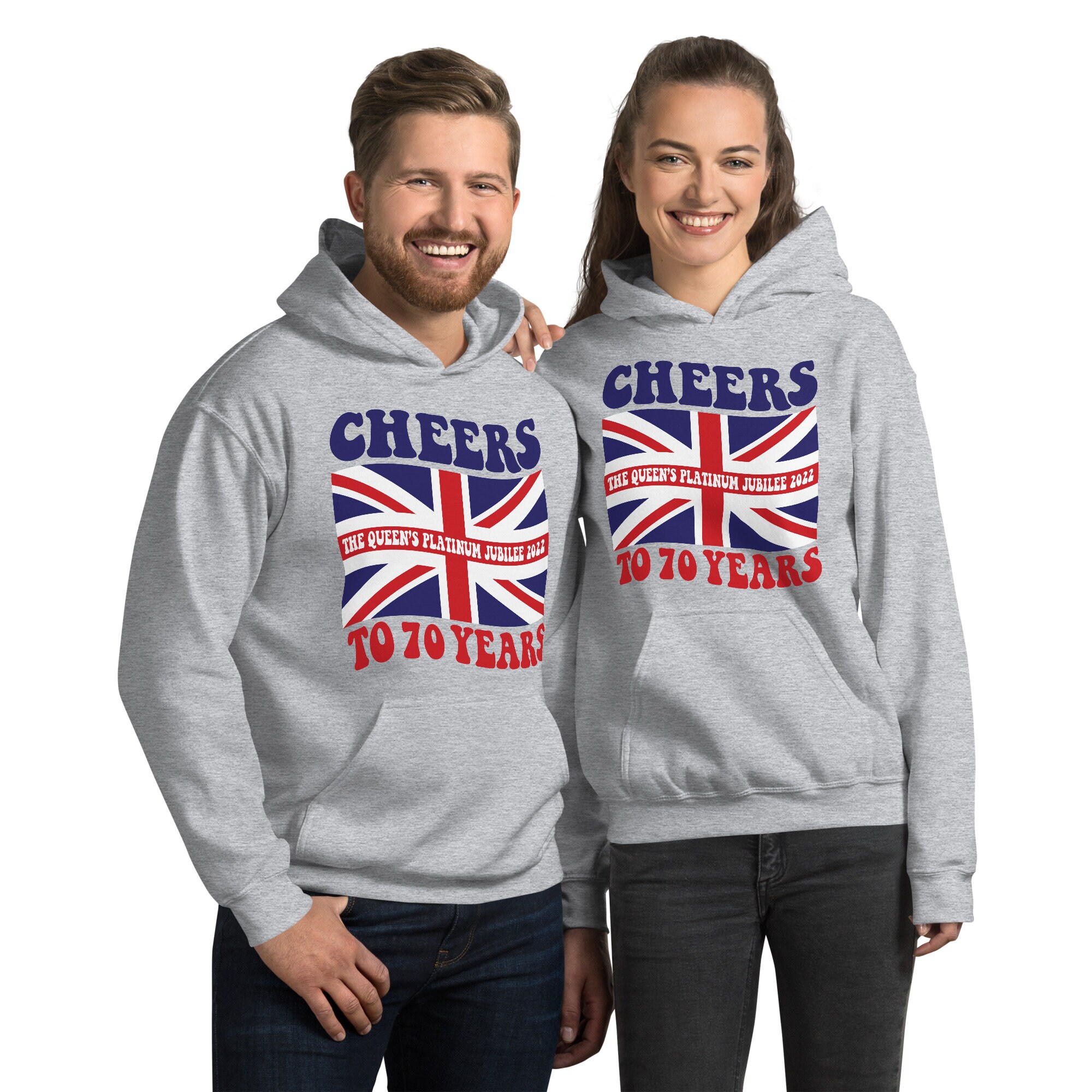 Discover Queen Elizabeth CHEERS to 70 Years Unisex Hoodie, Queen Elizabeth Hoodie, Queen Of England Hoodie, Queen Elizabeth Memorial Hoodie