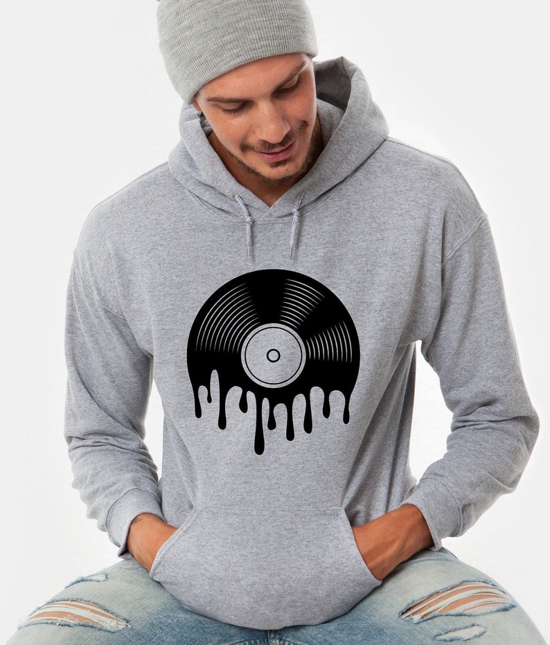 Vinyl Record Drop Hoodie DJ Record Hoodie Deejay Record Etsy