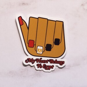 My Heart Belongs To Egypt Weatherproof Matte Stickers, Middle East Flags Perfect for Notebooks, Journals, Laptops, Planners, Gift for Friend