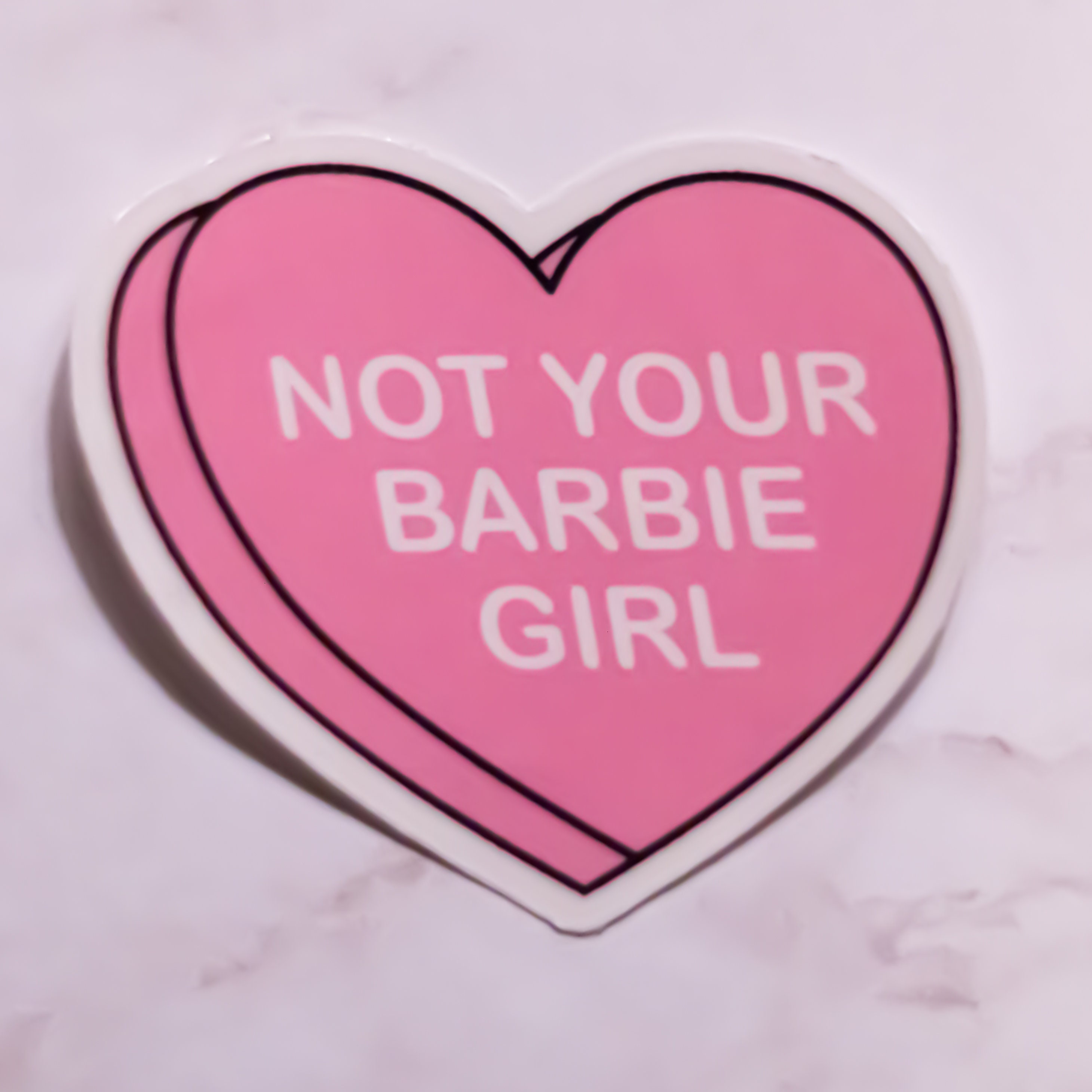 Not Your Barbie Girl Glossy Pink Matte Heart Sticker Etsy