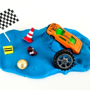 Race car party favor play dough for kids race car personalized car birthday favor boy racecar theme favor car gift bag wheel theme birthday image 6