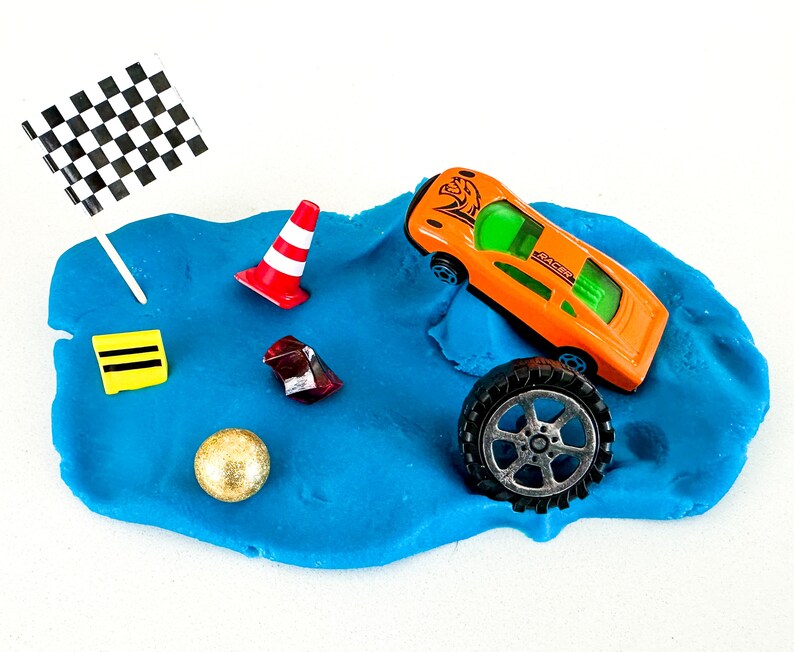 Race car party favor play dough for kids race car personalized car birthday favor boy racecar theme favor car gift bag wheel theme birthday image 6