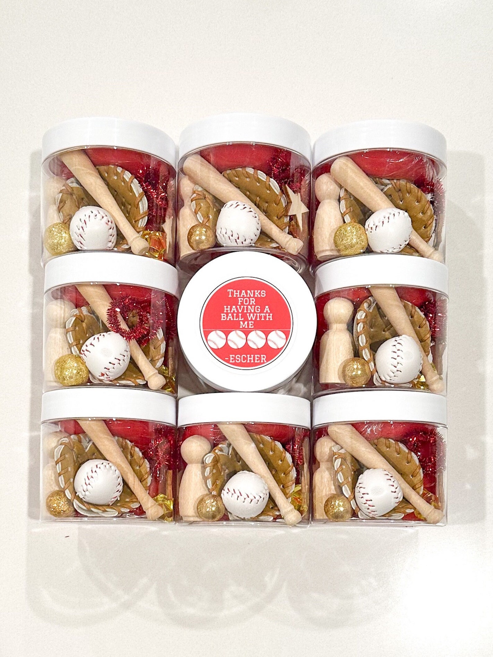 Baseball Party Favor Play Dough Personalized Baseball Birthday Party