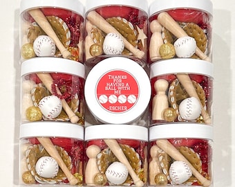 Baseball party favor play dough personalized baseball birthday party favor sports party favor baseball theme party baseball goody bag boy