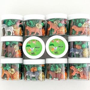 Animal party favor play dough custom zoo themed favor wild animal birthday favor animal gift bag wild animal goody bag jungle party favor