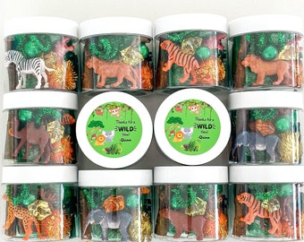 Animal party favor play dough custom zoo themed favor wild animal birthday favor animal gift bag wild animal goody bag jungle party favor