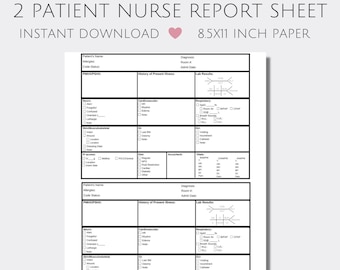 nursing report sheet cardiac Two Patient Nurse Report Sheet template. SBAR RN Handoff. Simple full patient assessment. Med Surg brain sheet. Nursing Student report PDF.