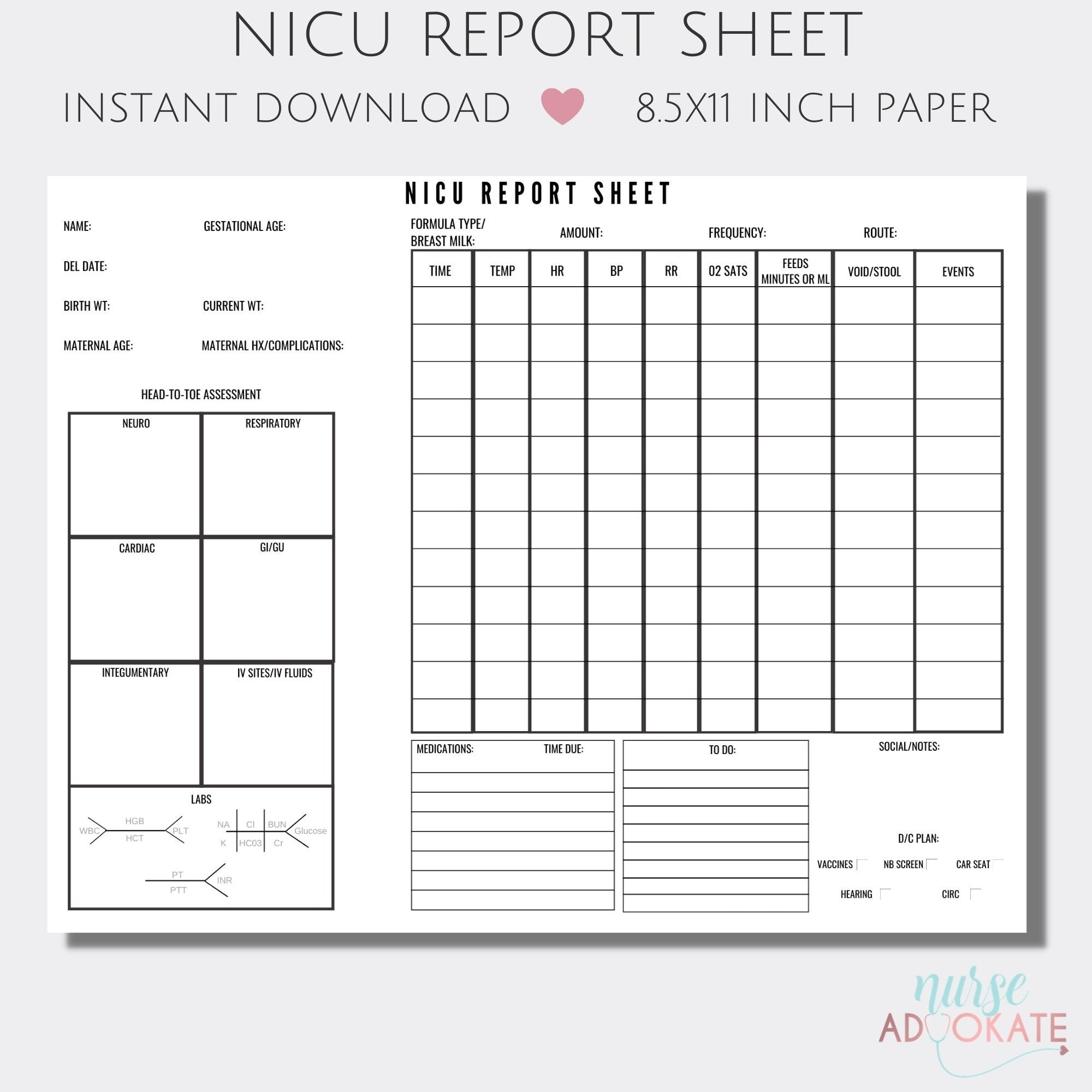 printable-nicu-report-sheet-template