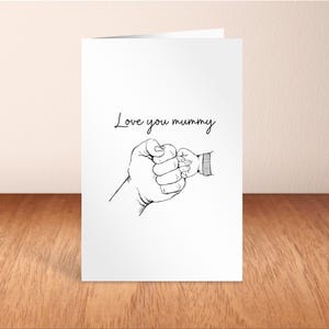 Tarjeta del día de la madre de un niño, te amo mamá, tarjeta de choque de puños, tarjeta de un hijo, tarjeta de una hija, tarjeta de un bebé, primera tarjeta del día de la madre