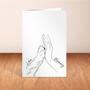 Carte de fête des mères du chien, maman chien, papa chien, dessin au trait, carte de fête des mères personnalisée