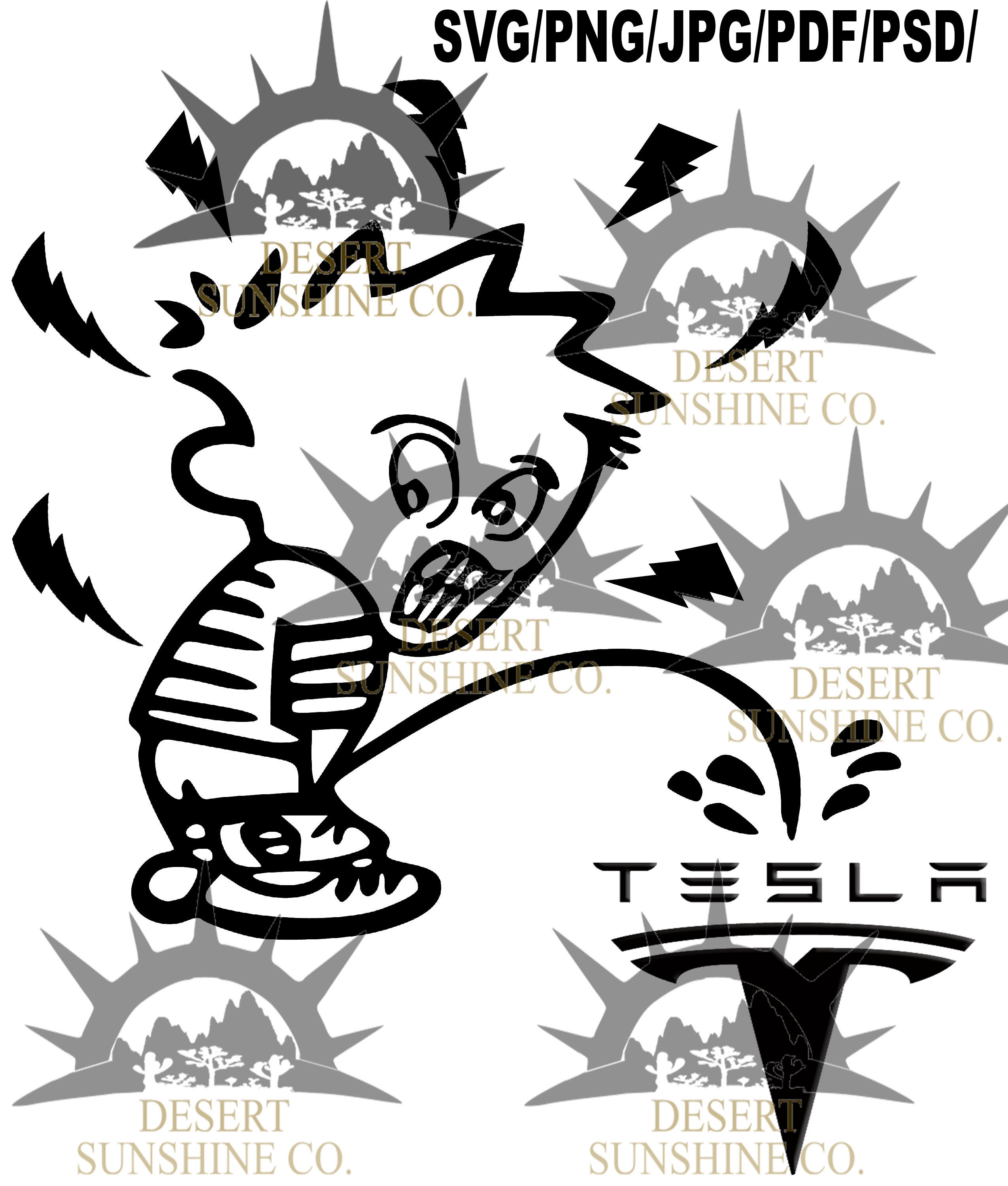 Calvin Peeing Decal on Tesla Svg,png,pdf,jpg,psd File Etsy