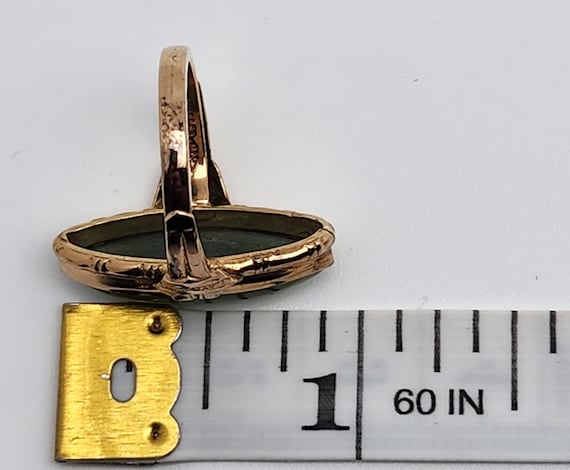 Vintage 10Kt Gold Filled C&C Green Stone Ring W/B… - image 6