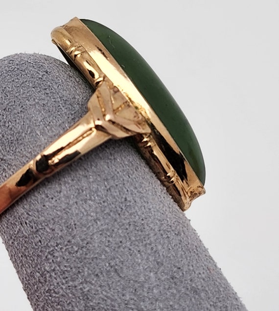 Vintage 10Kt Gold Filled C&C Green Stone Ring W/B… - image 10