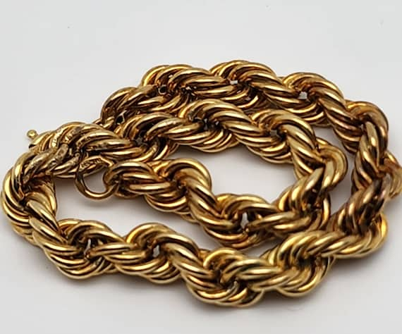 Vintage 14Kt Gold Filled Germany Rope Bracelet - image 5