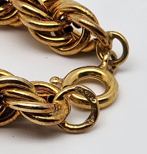 Vintage 14Kt Gold Filled Germany Rope Bracelet - image 4