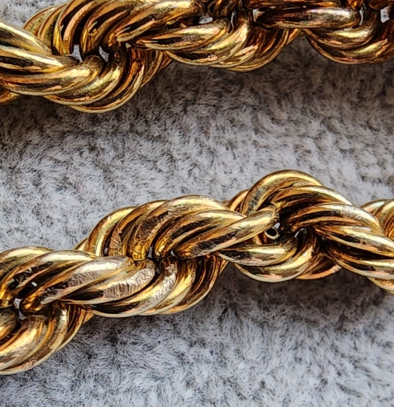 Vintage 14Kt Gold Filled Germany Rope Bracelet - image 8