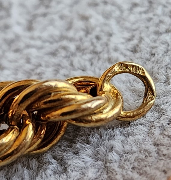 Vintage 14Kt Gold Filled Germany Rope Bracelet - image 9