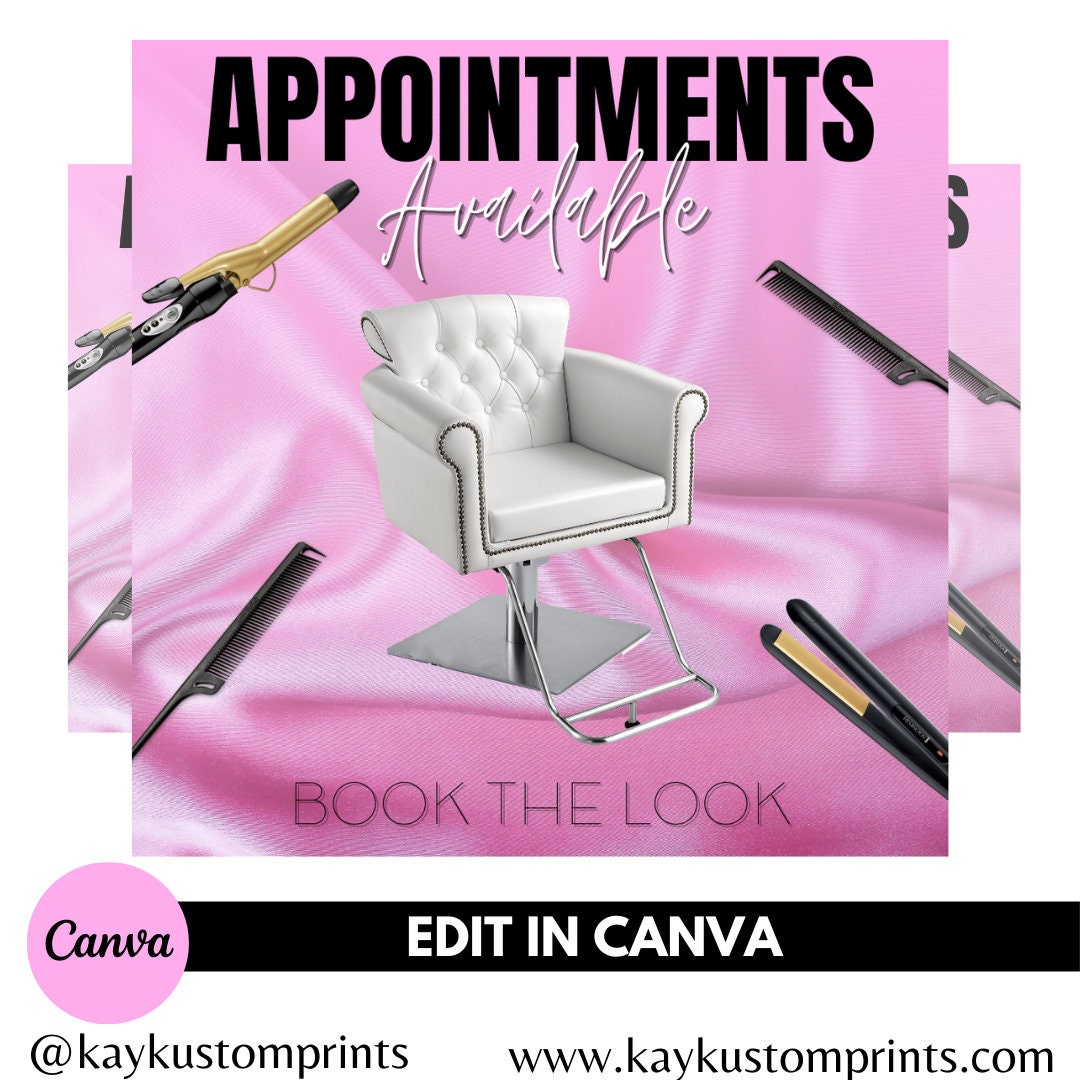 Appointments Available Flyer| Booking Flyer| HAIR Flyer| Canva Flyer ...
